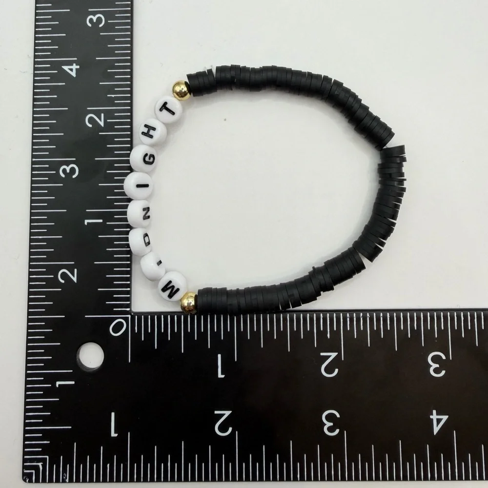 Heishi Bead Friendship Bracelet | Pink Black “Midnight” Swiftie Style